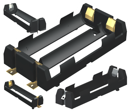 Li-ion 18650 Holders Include Polarized Versions