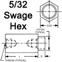 5/32 Hex Swage Standoffs