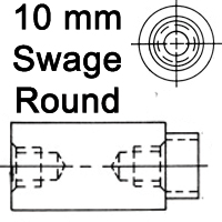 10mm Round Swage Standoffs