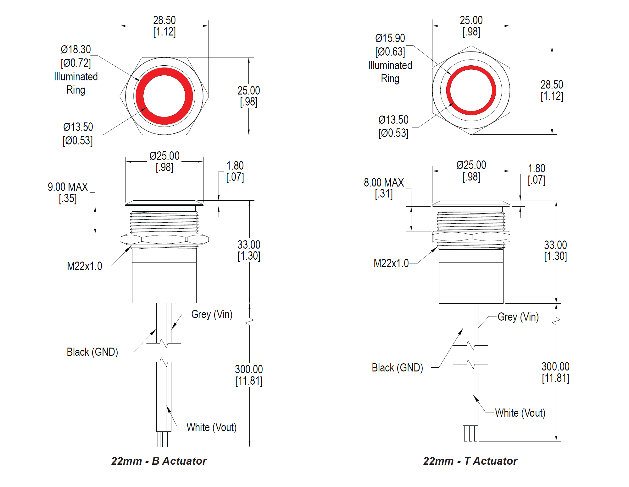 CIT TH Series Capacitive Touch Pushbutton Switch