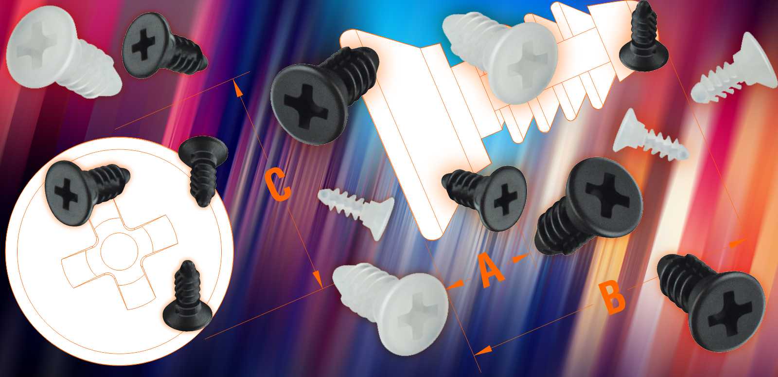 Heyco HEYClip Nylon Push Screws Banner