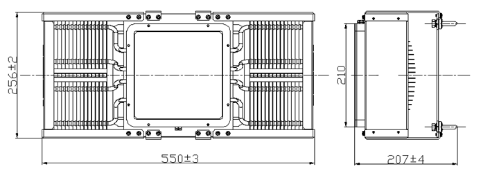 Cooltron Grow Light Heat Sink Assembly Mechanical Outline