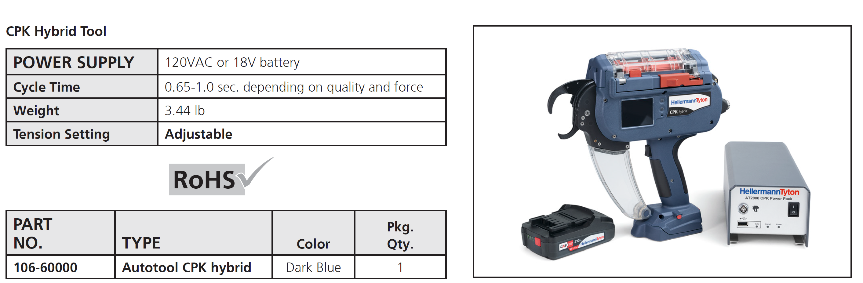 HellermannTyton CPK Hybrid Cordless Cable Tie Tool