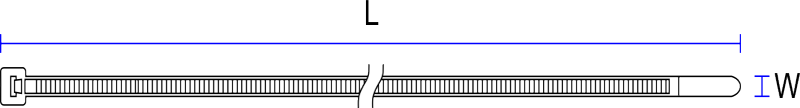 HellermannTyton PVDF Cable Tie Mechanical Drawing