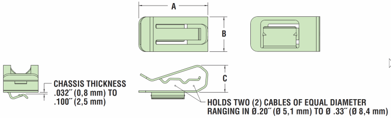 HEYClip™ SunRunner® Short Flange 90° Cable Clip