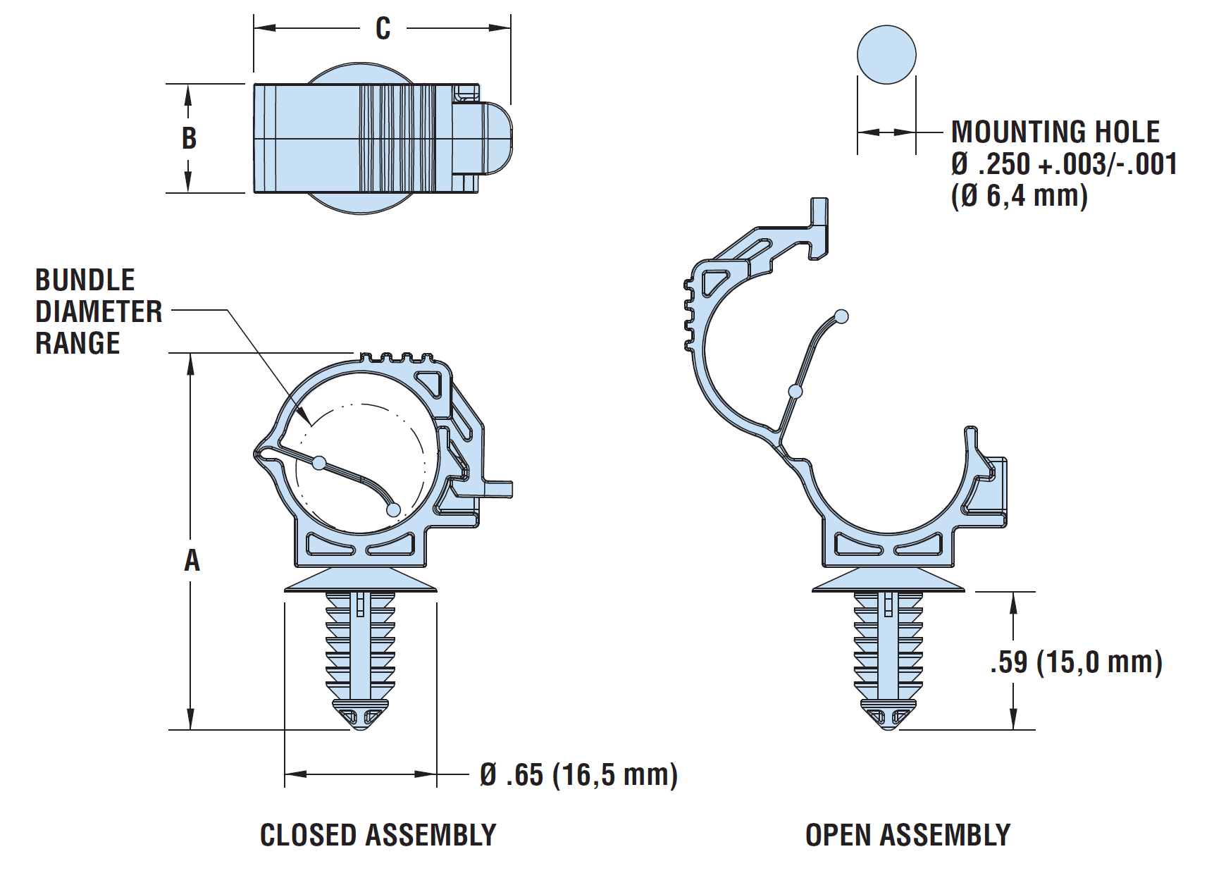 Heyco® Blind-Mount Cable Clamp