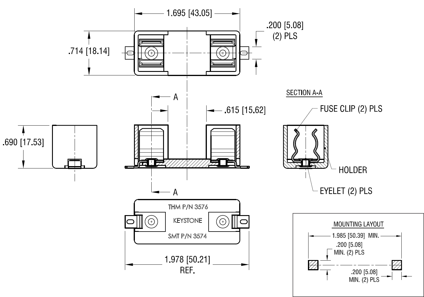 Keystone Electronics SPF Midget Fuse Holder