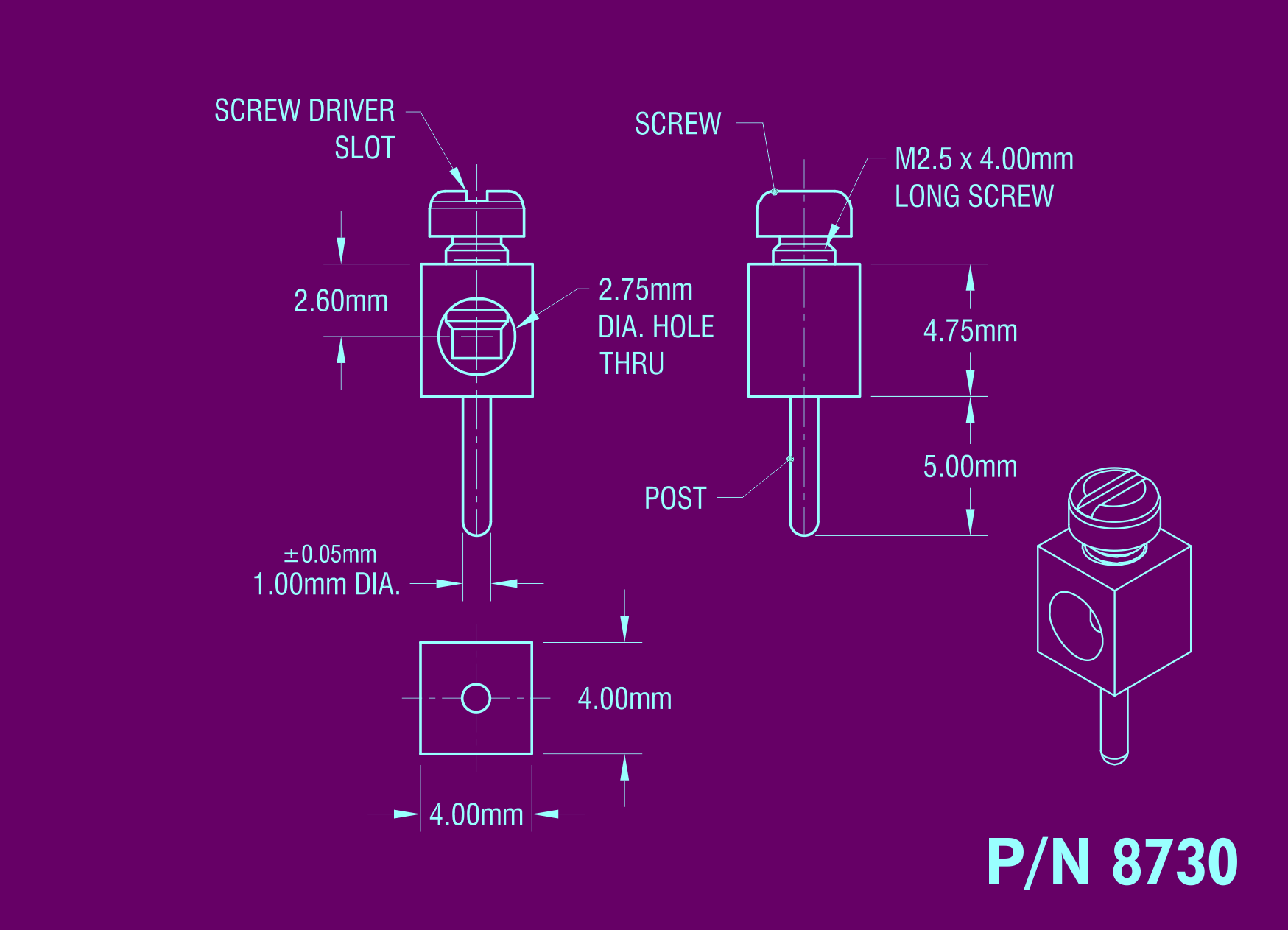 Miniature Metric Binding Post Screw Terminals from Keystone Electronics Corp