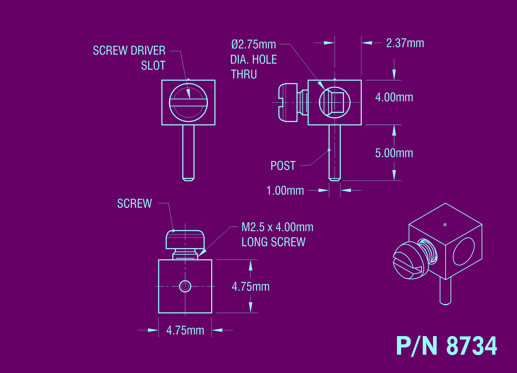 Miniature Metric Binding Post Screw Terminals from Keystone Electronics Corp