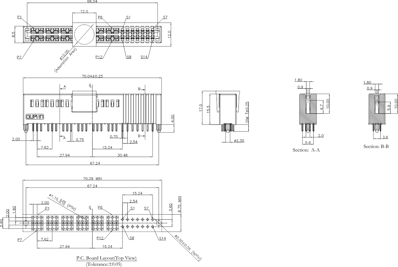 3kW Power and Signal Edge Card Connector