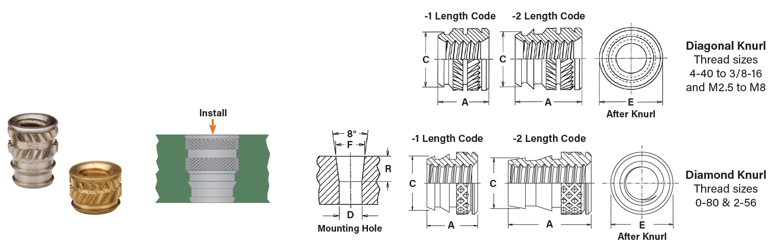 ULTRASONIC / HEAT STAKING INSERTS