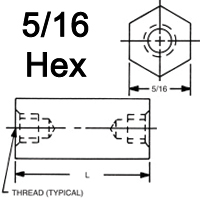 5/16 Hex Female Standoffs