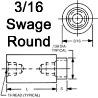 3/16 Round Swage Standoffs