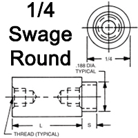 1/4 Round Swage Standoffs