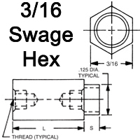 3/16 Hex Swage Standoffs-.125 Ø Shank
