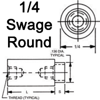 1/4 Round Swage Standoffs-.136 Ø Shank